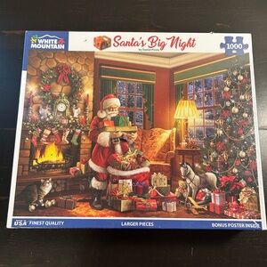 2024 New Sealed Santa’s Big Night Christmas 1000 Piece White Mountain Puzzle